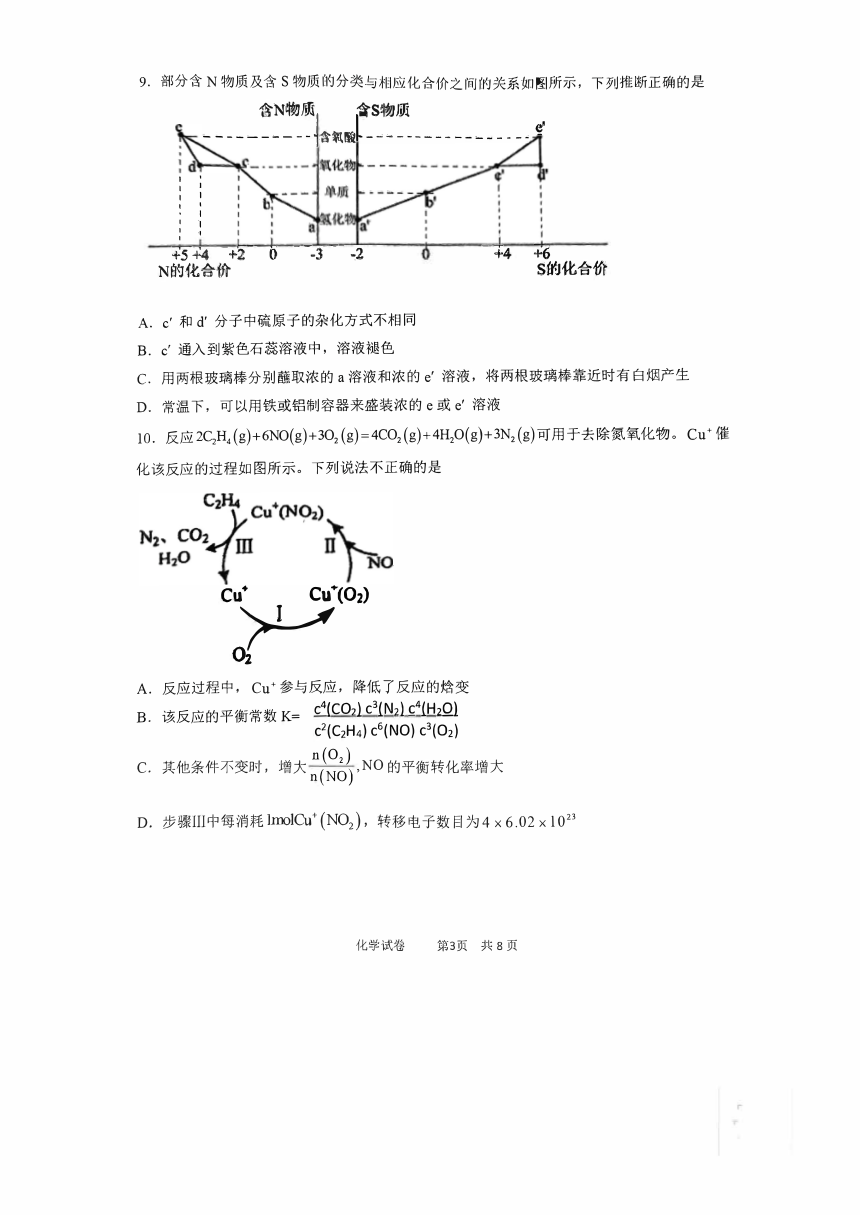 天津市十二区重点学校2024届高三下学期联考（二）化学试卷（PDF版含答案）