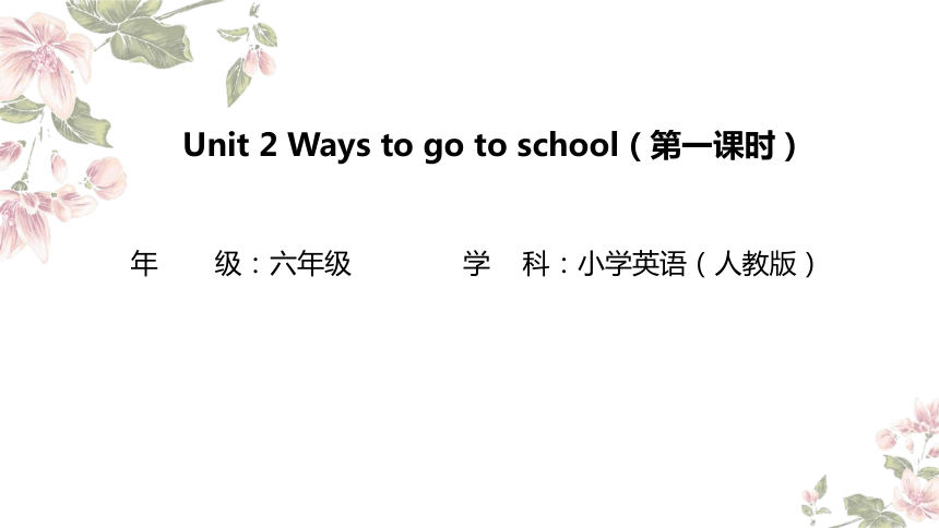 Unit 2 Ways to go to school Part A第一课时教学课件(共16张PPT)