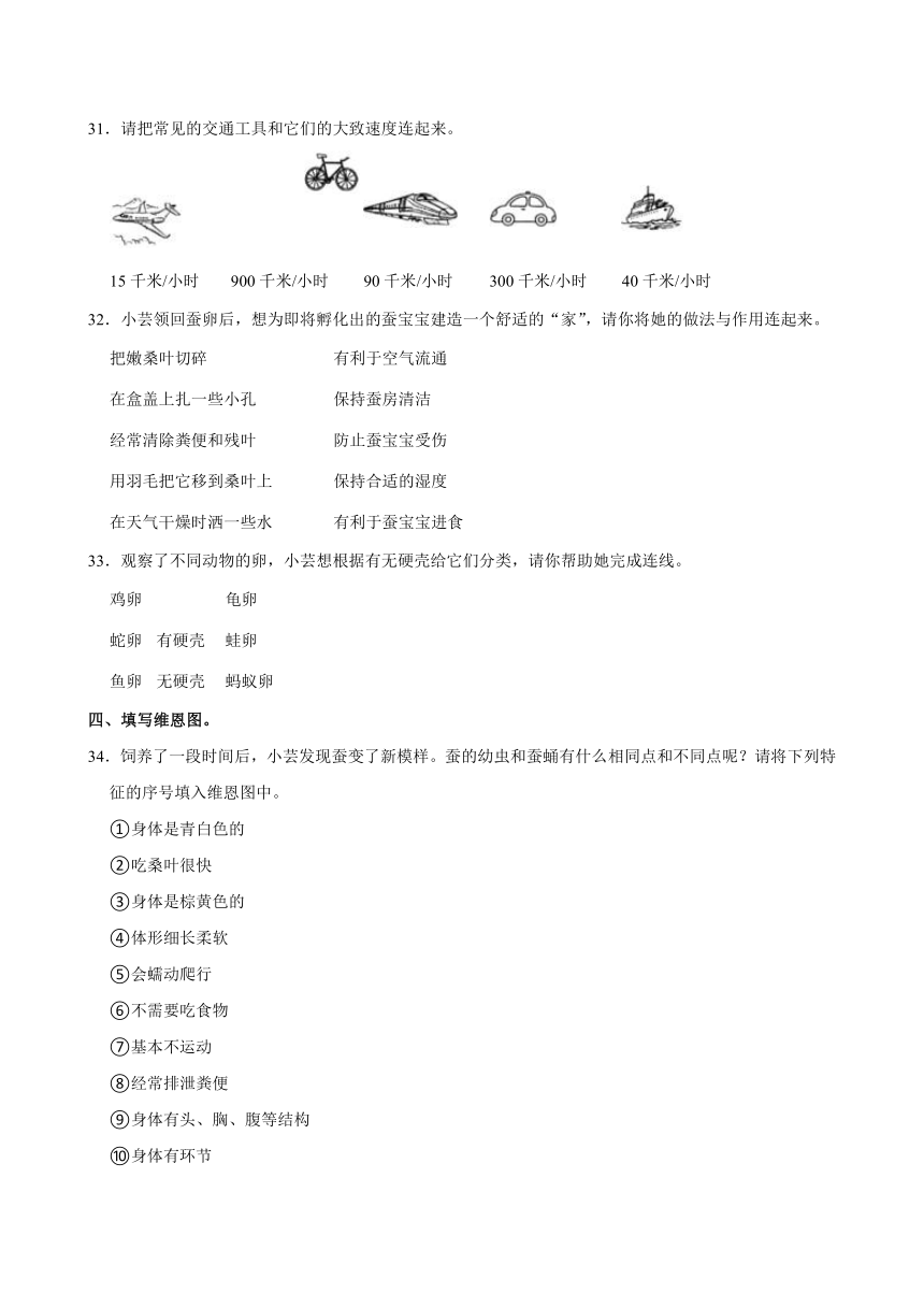 广东省深圳市福田区2023-2024学年三年级下学期期中科学试卷（含答案解析）