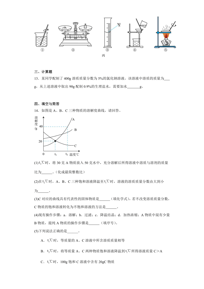 2024年中考化学专题训练——溶液的浓度（含解析）