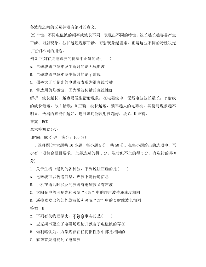 （浙江专用）2020高中物理 第十四章 电磁波章末整合提升 新人教版选修3-4