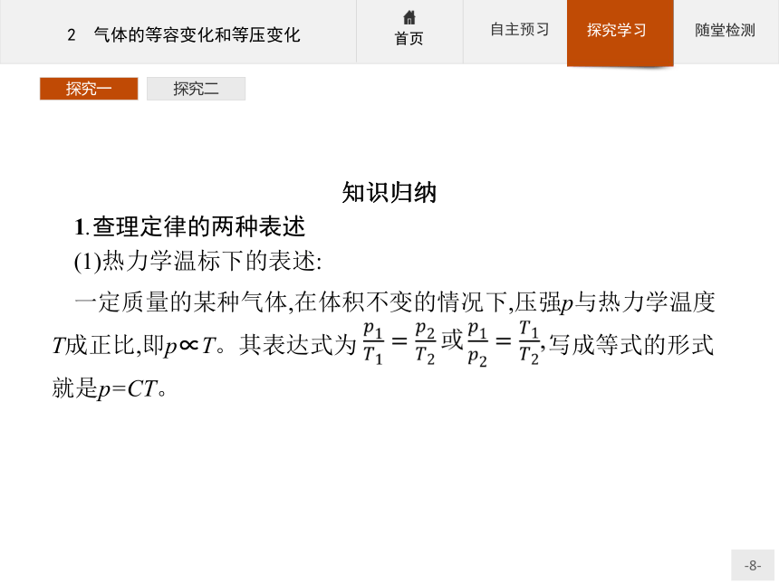 （四川）2020--2021物理人教版选修3-3课件：：8.2　气体的等容变化和等压变化22张含答案