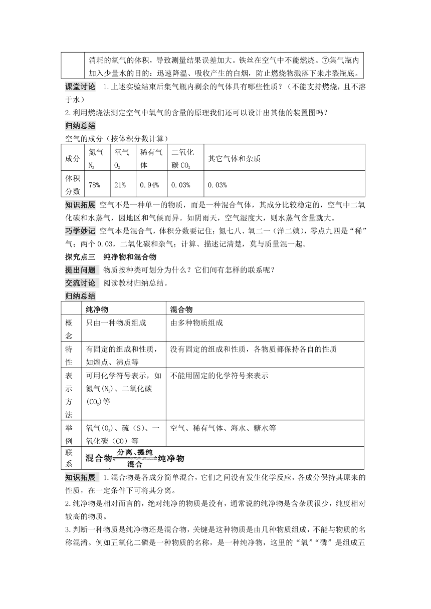 九年级化学上册第二单元我们周围的空气课题1空气教案（共2课时）