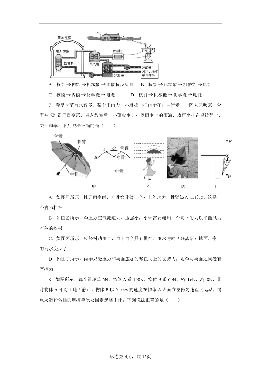 辽宁2024年中考第三次模拟考试物理（含解析）