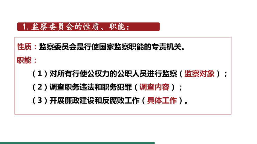 6.4 国家监察机关 课件（共22张PPT+内嵌视频） 统编版道德与法治八年级下册