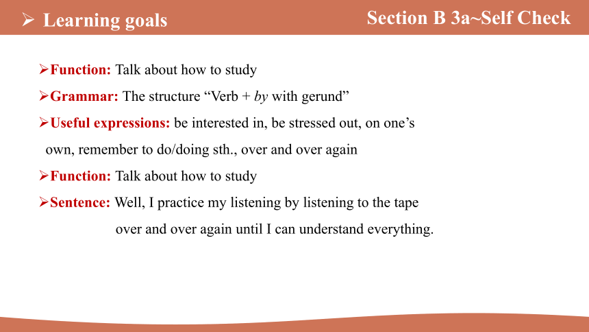 Unit 1 How can we become good learners? Section B 3a~Self Check 课件(共27张PPT) 2024-2025学年英语人教版九年级上册