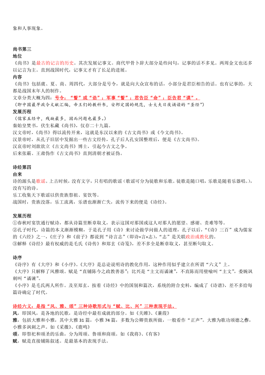 2024-2025学年部编版八年级语文下《经典常谈》知识清单