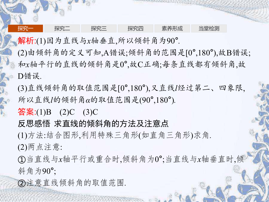 人教B版（2019）高中数学选择性必修第一册 2.2.1　直线的倾斜角与斜率（共33张PPT）