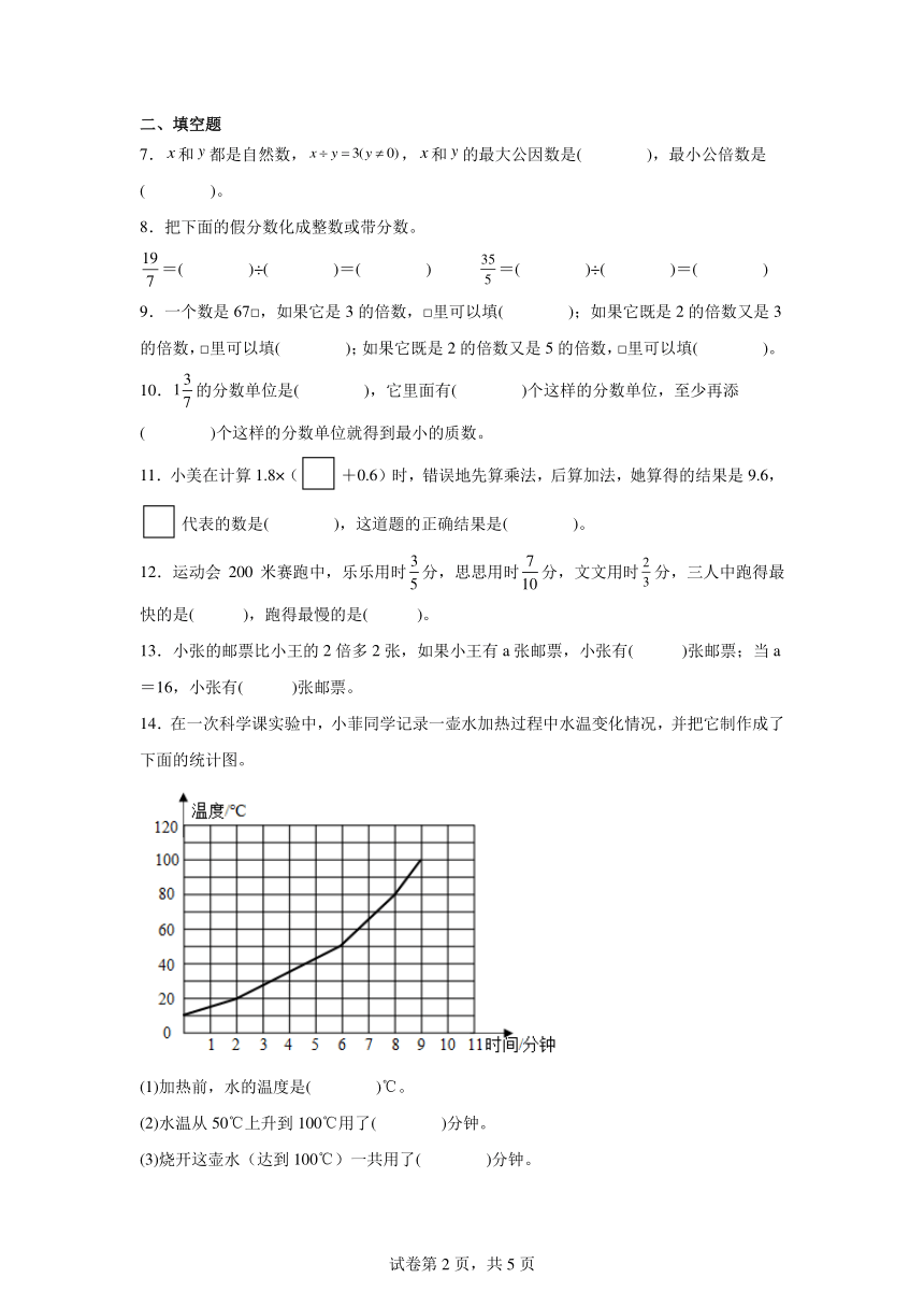 期中达标卷（第1-5单元）（试题）2023-2024学年数学五年级下册苏教版（含解析）