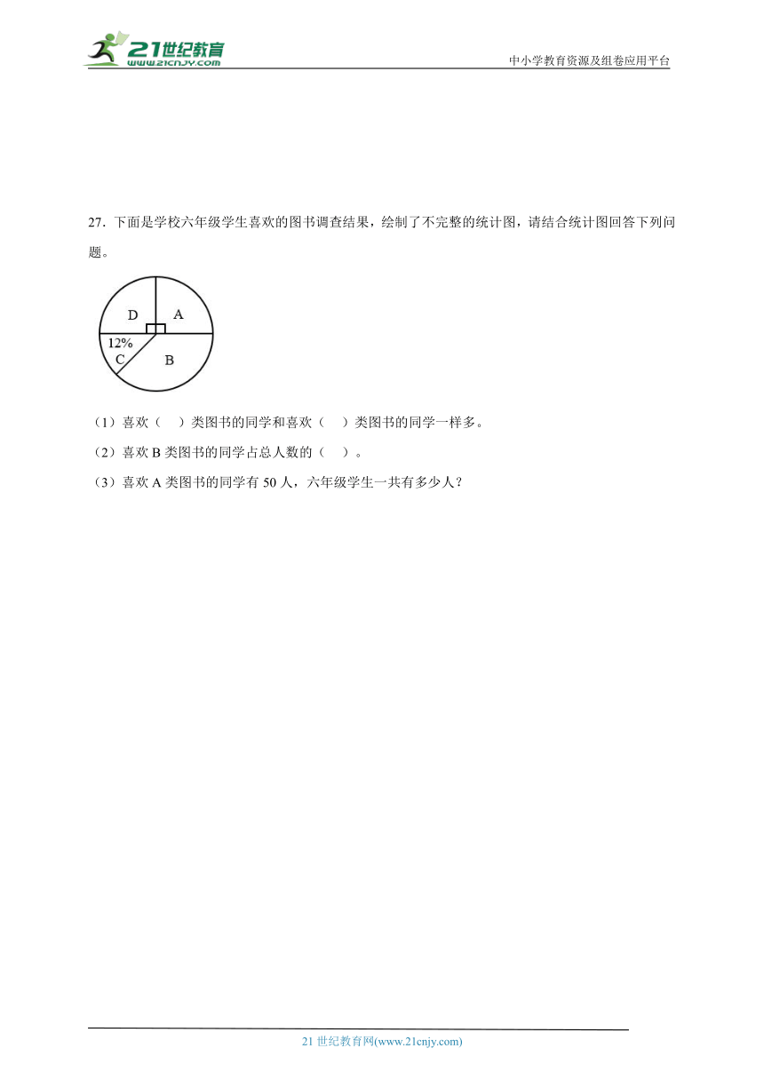 小升初培优卷-数学六年级下册人教版（含答案）