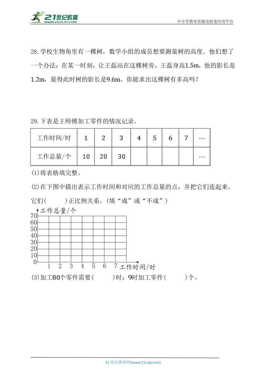 人教版六年级数学下册第四单元《比例》单元同步练习题 (含答案)