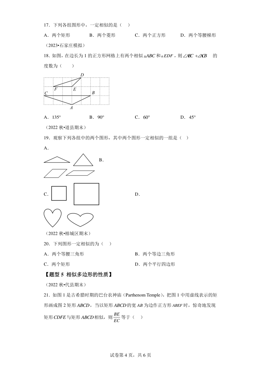 第二十七章相似专题01图形的相似 题型专练（含解析） 数学人教版九年级下册