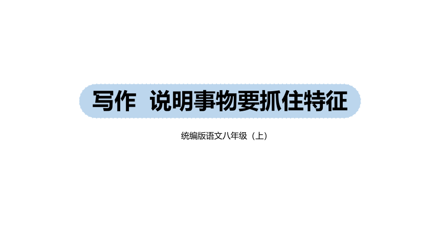 统编版语文八年级上册第5单元 写作：说明事物要抓住特征课件（26张PPT)