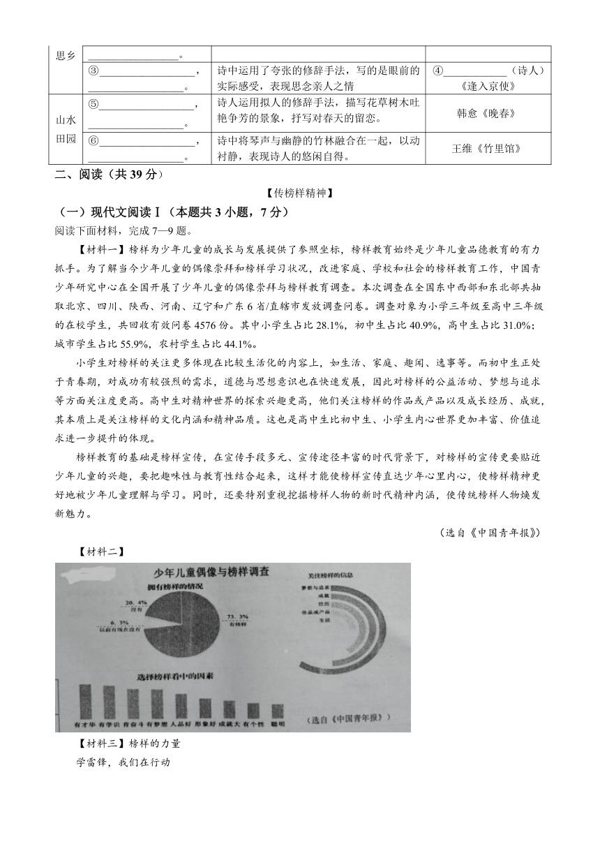 广西壮族自治区北海市合浦县2023-2024学年七年级下学期期中语文试题（含答案）