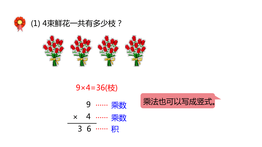 冀教版数学二年级上册 用9的乘法口决计算、认识乘法竖式课件（22张PPT)