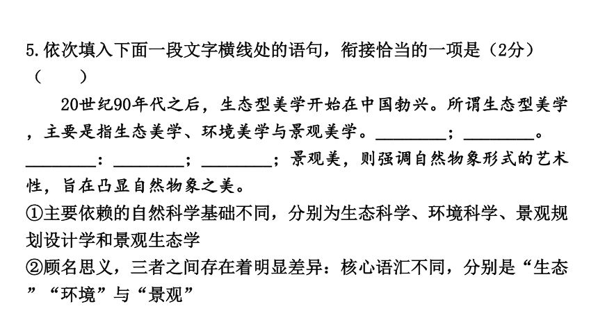 2024年四川中考语文二轮复习 语言表达连贯考点突破集训 课件(共31张PPT)