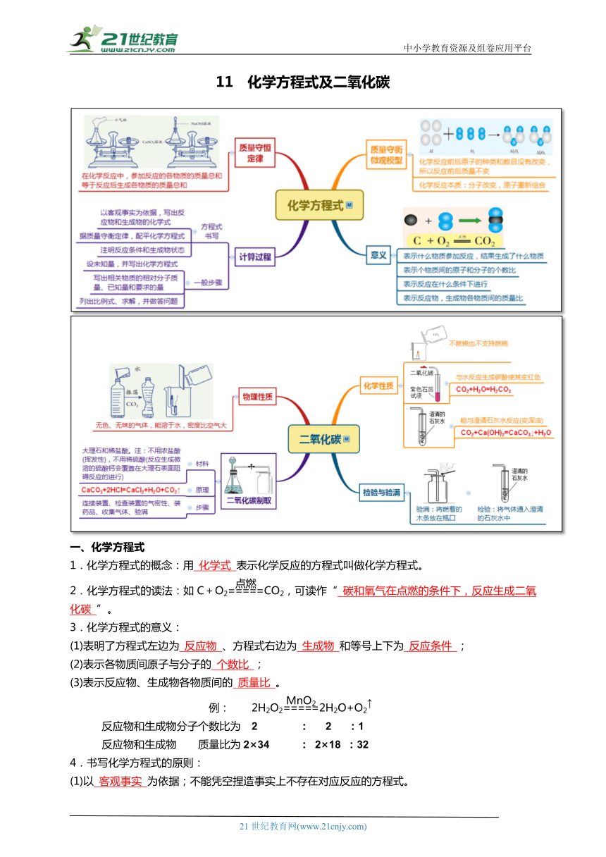 【浙教版】2024年春初二科学讲义11化学方程式及二氧化碳-答案附后