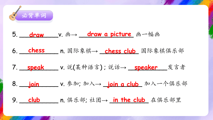 Unit 1 Can you play the guitar单元复习课件（词组+句型+知识点+语法+写作指导+易错考点）