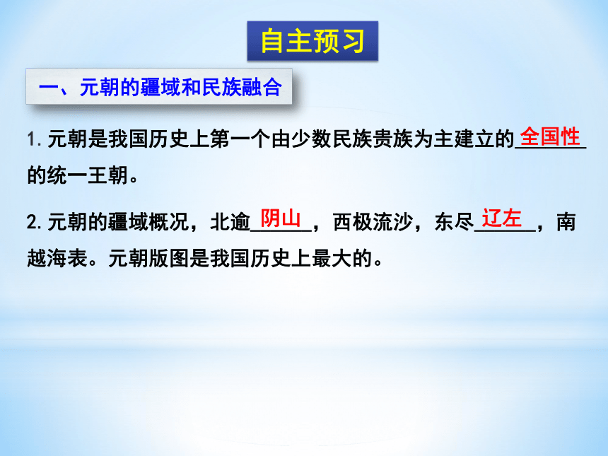 人教部编版历史七年级下册课件第11课 元朝的统治(共25张PPT)