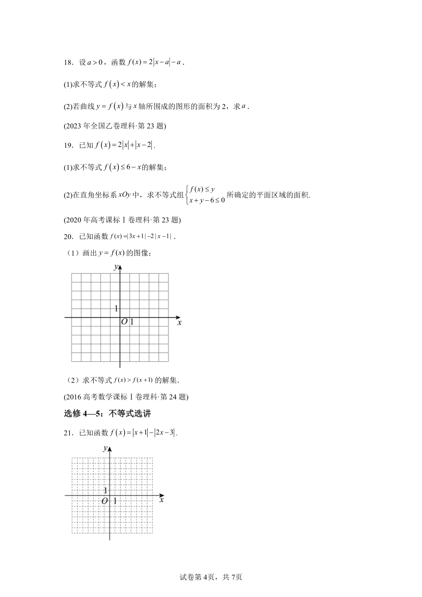 专题27不等式选讲（文理通用）（含解析）十年（2014-2023）高考数学真题分项汇编（全国通用）