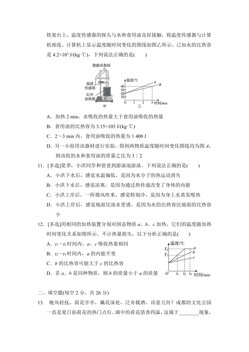 第十三章 内能 综合素质评价卷（含答案）2023-2024学年人教版物理九年级上册