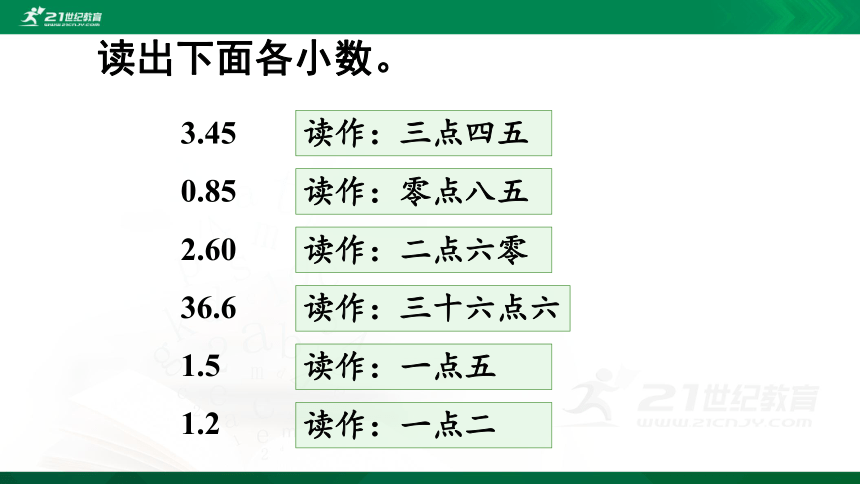 人教版三年级下册7—第1课时 认识小数 课件（21张ppt）