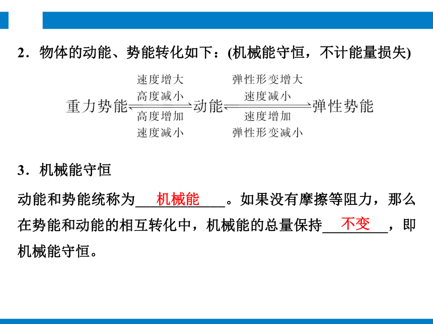 2024浙江省中考科学复习第19讲   机械能   功和功率（课件 51张PPT）