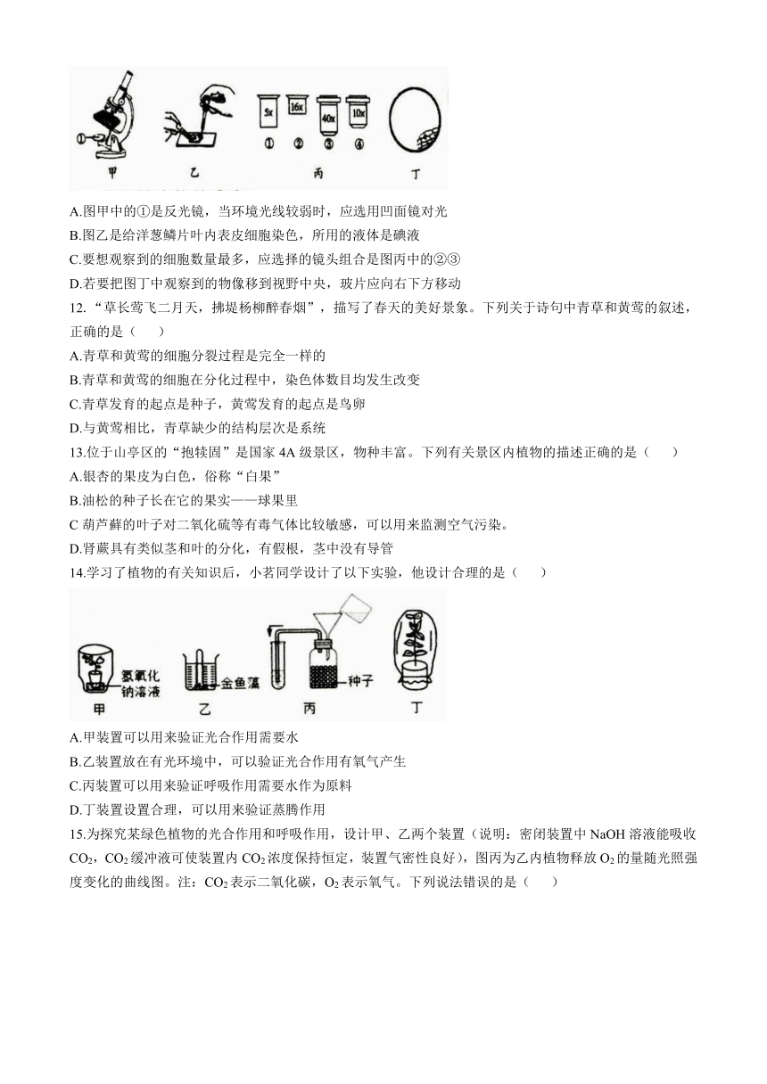 2024年山东省枣庄市薛城区八年级学生综合素养检测生物试题（含答案）