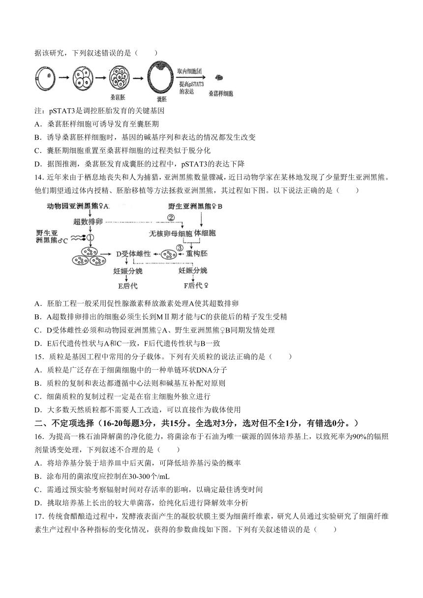 吉林省白山市抚松县第一中学2023-2024学年高二下学期5月期中考试生物学试题（含答案）