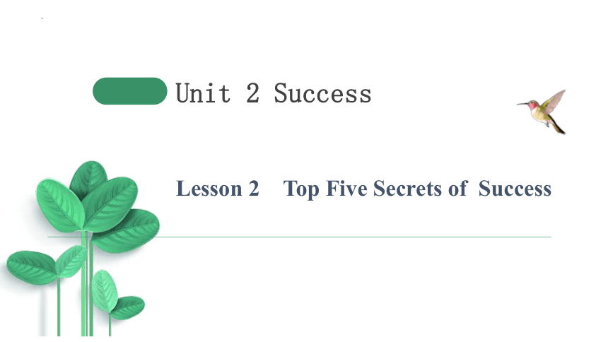 北师大版（2019）选择性必修第一册Unit 2 Success Lesson 2 Top Five Secrets of Success课件(共21张PPT，内镶嵌音频)