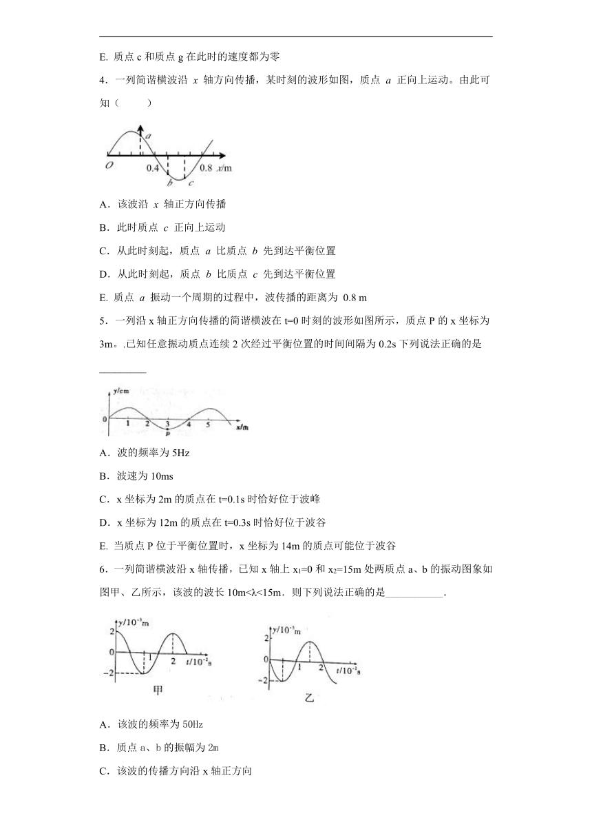 上海市北虹高中2019-2020学年物理沪科版选修3-4：2.1机械波的产生 课时作业（含解析）