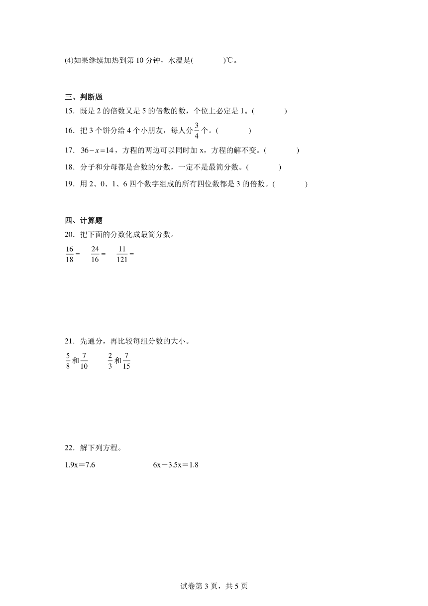 期中达标卷（第1-5单元）（试题）2023-2024学年数学五年级下册苏教版（含解析）