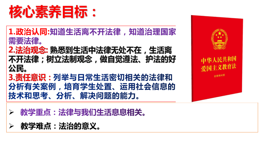 （核心素养目标）9.1 生活需要法律 课件(共27张PPT)-统编版七年级道德与法治下册