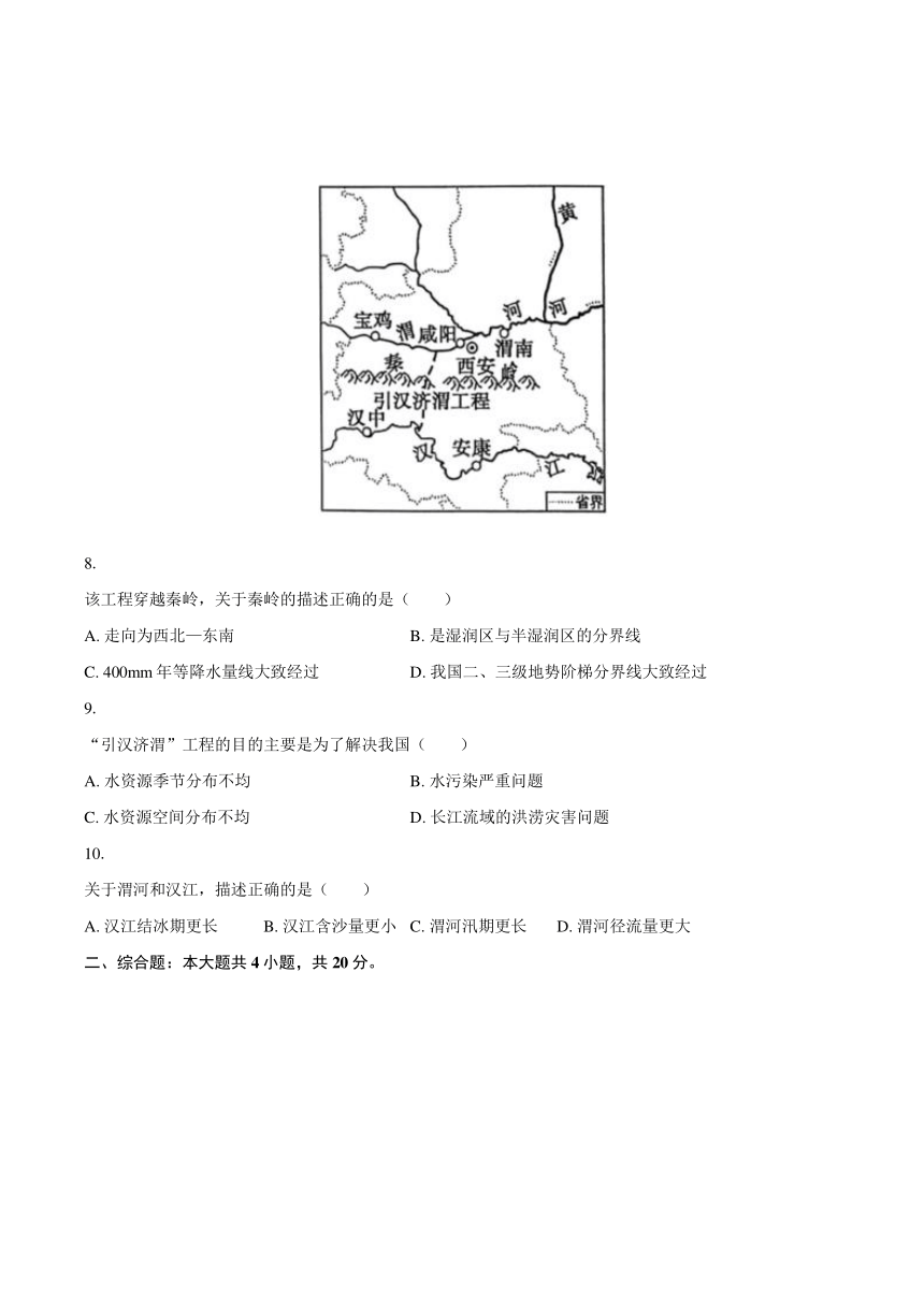 2024年安徽省池州市中考地理二模试卷（含答案）