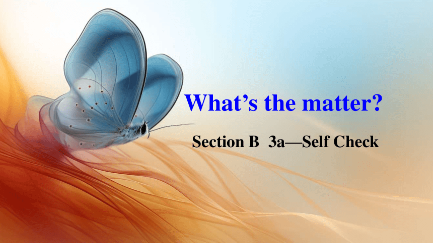 Unit 1 What’s the matter? Section B 3a—Self Check 课件（21张PPT）
