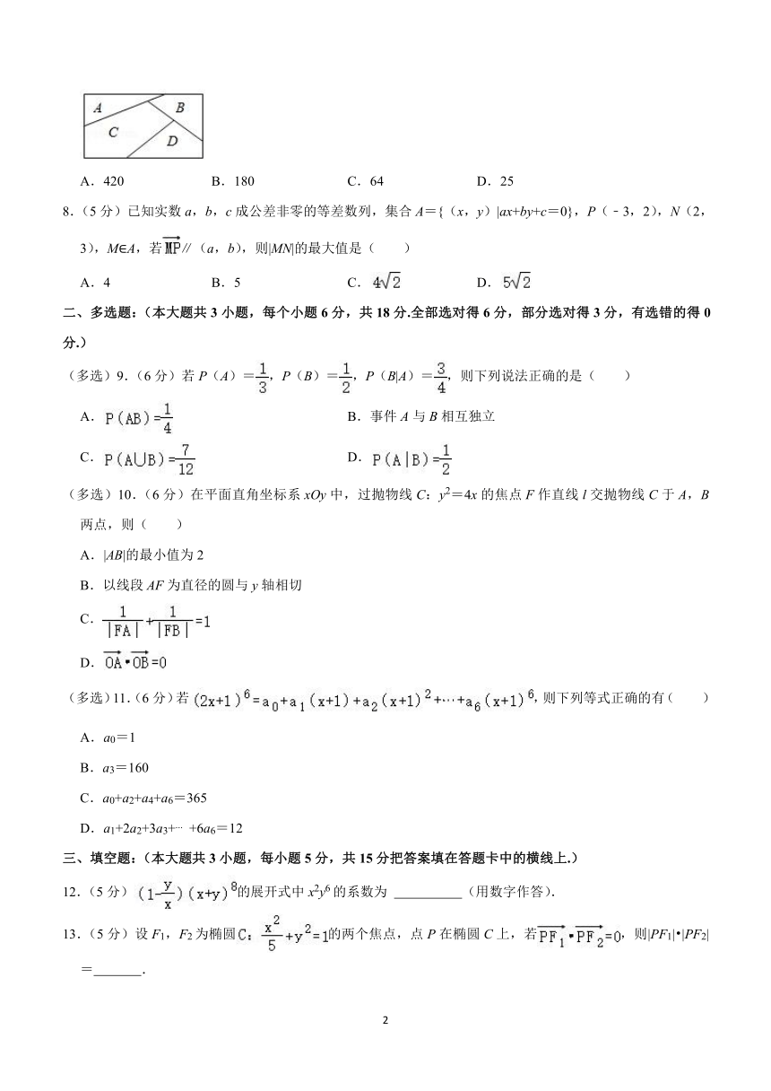 陕西省西安市工业大学附属中学2023-2024学年高二下学期期中考试数学试题（含解析）