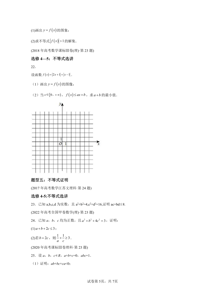 专题27不等式选讲（文理通用）（含解析）十年（2014-2023）高考数学真题分项汇编（全国通用）