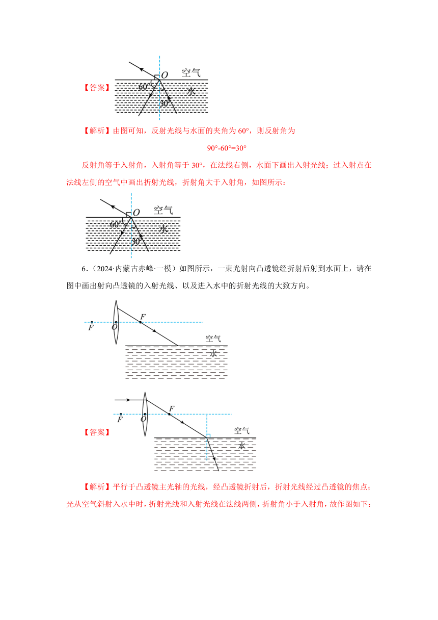 专题02 光的折射作图（解析版）—2024中考物理作图专项练习