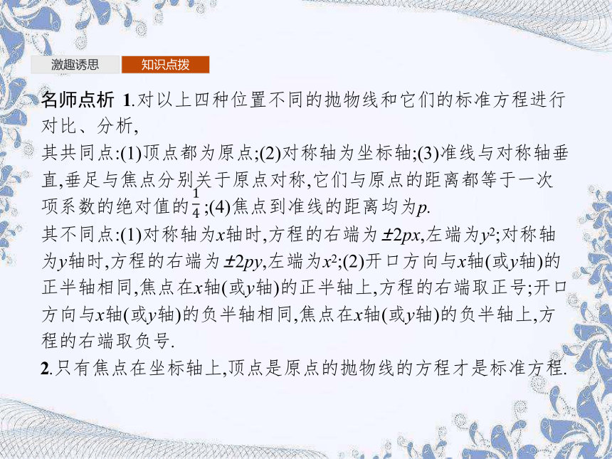 人教B版（2019）高中数学选择性必修第一册 2.7.2　抛物线的几何性质（共42张PPT）