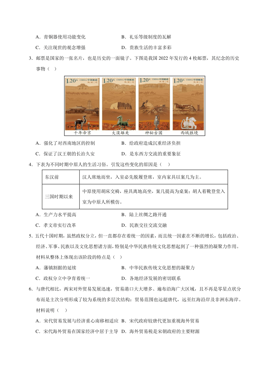 青海省备战2024年中考历史模拟卷（解析版）