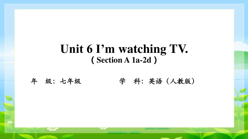 Unit 6 I'm watching TV. （Section A 1a-2d）课件(共36张PPT) 人教新目标(Go for it)版七年级下册