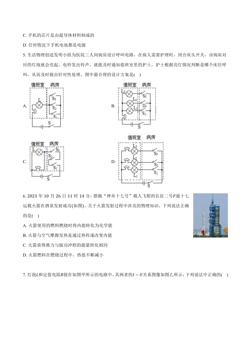 2024年湖南省中考物理五模试卷（无答案）