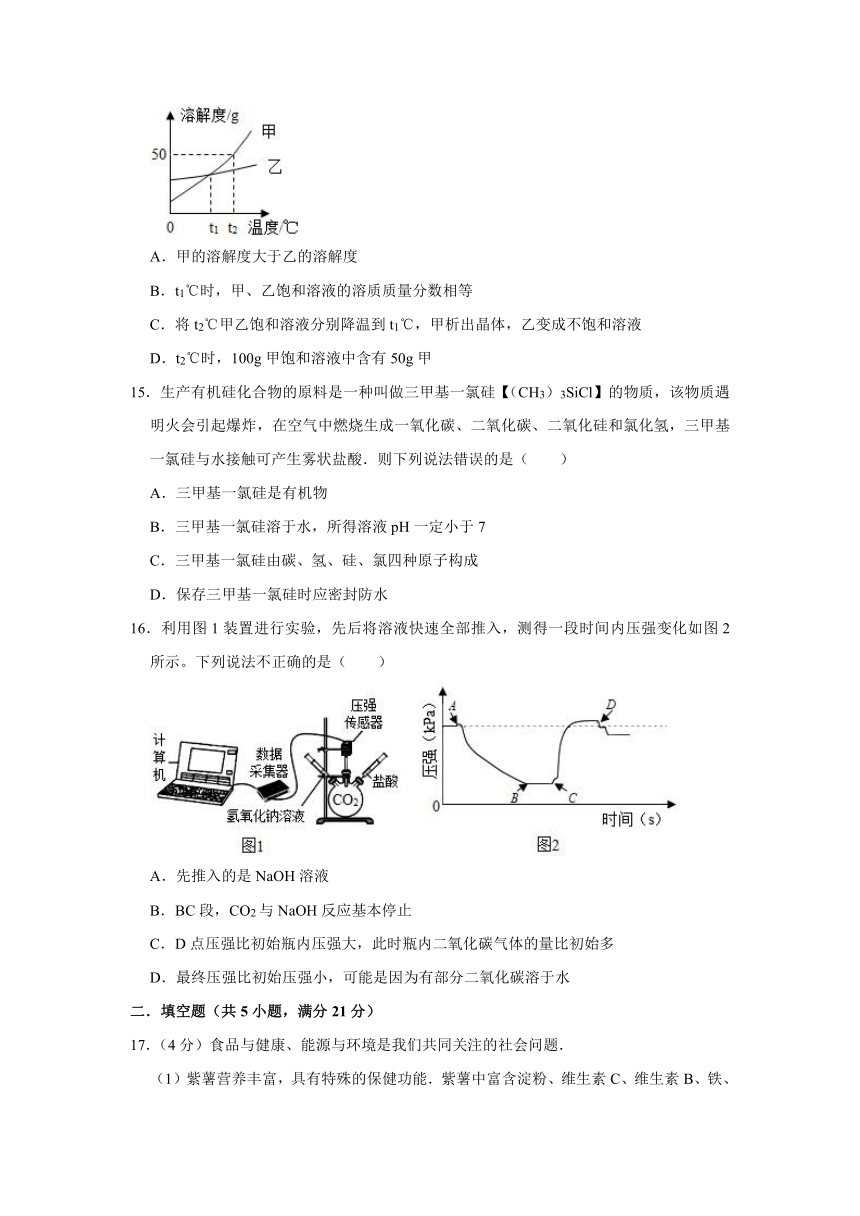2020年重庆中考化学模拟试卷（二）[解析版]