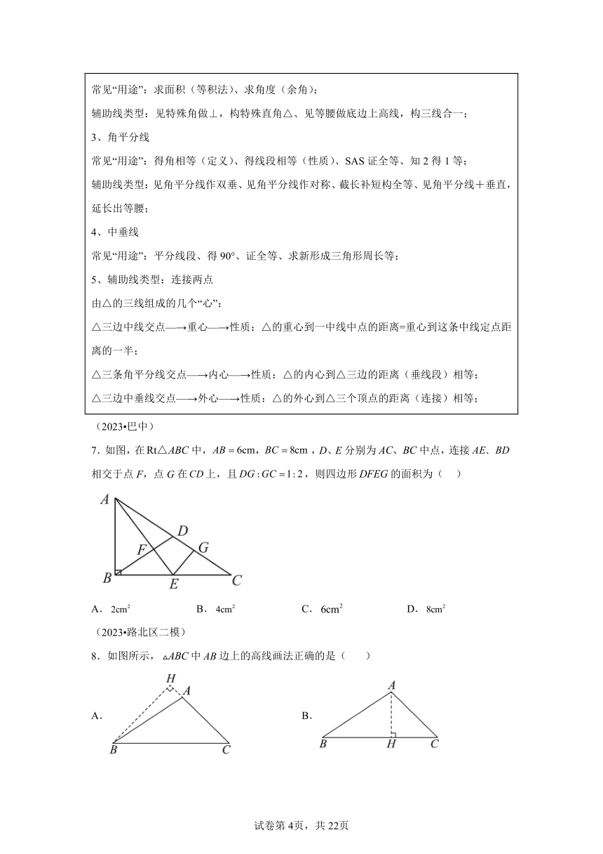 热点06全等三角形与特殊三角形1 2024年中考数学热点重点难点专练（全国通用）（含解析）