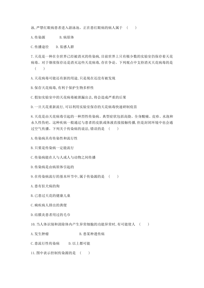 2020初中生物人教版八年级下册 第八单元第1章  综合检测习题（含答案）