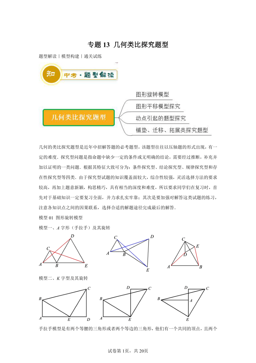 专题13几何类比探究题型（含解析） 2024年中考数学答题技巧与模板构建（全国通用）