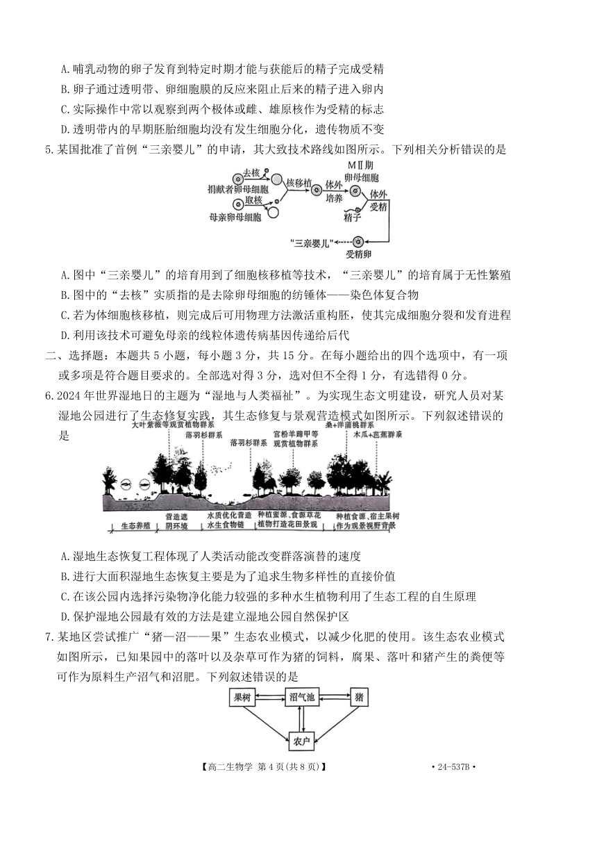 内蒙古赤峰市部分学校2023-2024学年高二下学期5月期中联考生物学试题（含答案）