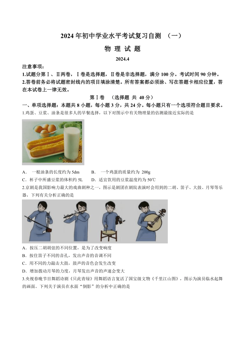 2024年山东省潍坊安丘市中考一模物理试题（含答案）