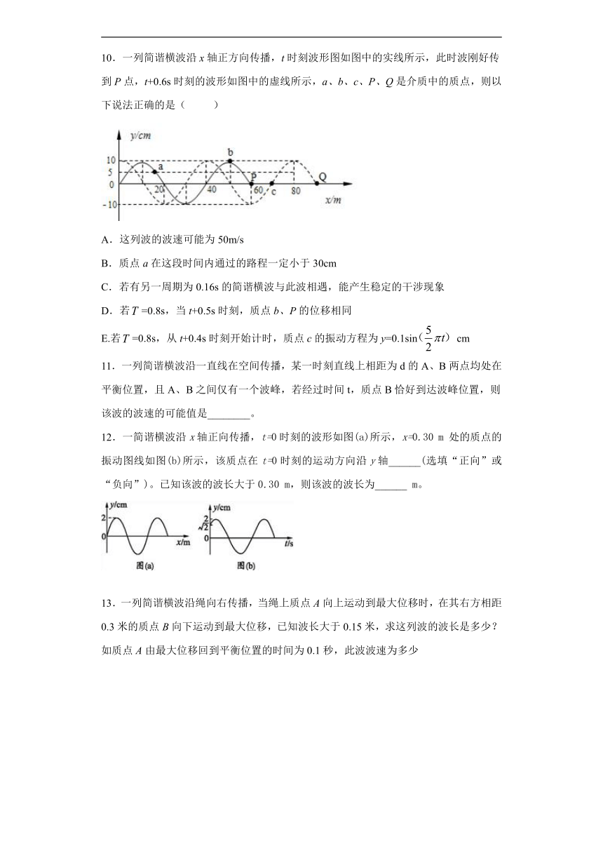 上海市海滨高中2019-2020学年物理沪科版选修3-4：2.3机械波的案例分析 课时练（含解析）