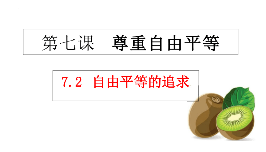 7.2 自由平等的追求 课件(共22张PPT)-2023-2024学年统编版道德与法治八年级下册